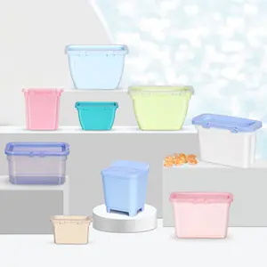 Contenitore di perline per bucato contenitore quotidiano in plastica chimica per uso alimentare PP scatola di plastica con coperchio per baccelli detergenti per lavatrice