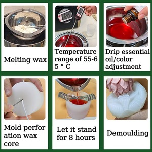 Moules à bougies 3D en forme de lotus pour la fabrication de bougies, moule en silicone en forme de fleur pour bougies parfumées, fabrication de savon, plâtre DIY - Product Image 5