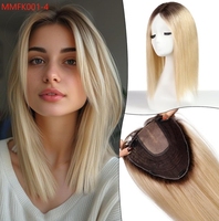 Topper de cheveux humains blonds et bruns de haute qualité de 14 pouces pour femmes, 7x10cm, en soie, toupet européen Remy, postiches, fournisseur