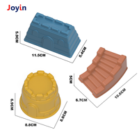 Ensemble de 5 jouets de plage en silicone avec seau et moules de château, pelle, pour enfants, jeu de construction de sable d'été en bord de mer