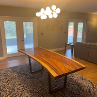 Table de salle à manger en bois massif de noyer, prix d'usine Runwood, mobilier de cuisine de luxe