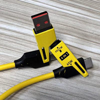 Kabel Transfer Data USB Type-C 4-in-1 Pengisian Cepat 1.5M PD 27W/65W Rotasi 180 Derajat Kompatibel dengan iPhone Power Bank