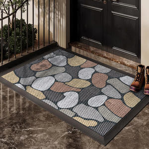 Tapis d'entrée à haute élasticité, motif géométrique, rectangulaire, antidérapant, pour l'extérieur et l'intérieur, tapis de sol pour la maison, fibre de polyester - Product Image 2