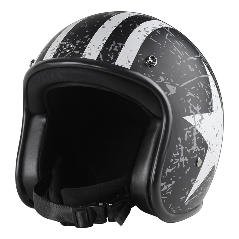 Retro Cruiser Motorcycle Helmet Chopper 3/4 Open F... – Vicedeal