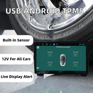 Sistema de Monitoreo de Presión de Neumáticos TPMS Inalámbrico USB para Android, 4 Sensores, 12V, Pantalla con Alarma para Radio de Coche - Product Image 5