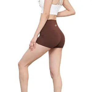 Vente en gros Lulu Short de gym Leggings pour soulever les fesses taille haute entraînement sport course Yoga short serré avec Lulu Yoga citron