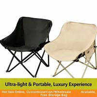 Chaise Iron Moon au design moderne, pliable, portable, légère, mobilier d'extérieur pour jardin, parc, randonnée, pêche, en métal durable