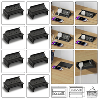 Boîte de charge USB rapide escamotable UK, multiprise de bureau triangulaire rétractable, rallonge de table pour le bureau