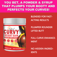 Poudre de prise de poids OEM Curvy - Favorise des hanches plus pulpeuses et des muscles plus forts, formule naturelle pour le remodelage corporel, riche en protéines 301g