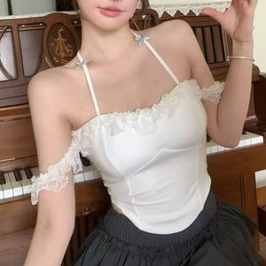 <span class=keywords><strong>Canotta</strong></span> da <span class=keywords><strong>donna</strong></span> in <span class=keywords><strong>pizzo</strong></span> Sexy e impiombato Top da <span class=keywords><strong>donna</strong></span> <span class=keywords><strong>con</strong></span> scollo all'americana e Versatile da <span class=keywords><strong>donna</strong></span> elegante Top corto da <span class=keywords><strong>donna</strong></span> - Product Image 3