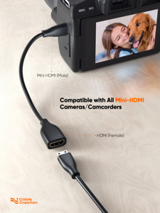 <span class=keywords><strong>Adaptateur</strong></span> Mini <span class=keywords><strong>HDMI</strong></span> vers <span class=keywords><strong>HDMI</strong></span> Cablecreation 4K 60Hz Haute Vitesse Mini <span class=keywords><strong>HDMI</strong></span> 2.0 Mâle vers Femelle Câble Mini <span class=keywords><strong>HDMI</strong></span> - Product Image 2