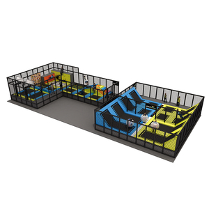 Parc de trampolines rectangulaire de grande taille pour intérieur et extérieur, avec fosse à mousse et zone de saut bungee fitness - Product Image 6