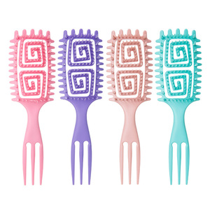 Three Pronged Volumizing Hair <b>Comb</b> Large Plastic Massage Styling Tool For Long Hair Women Home Use - Product Image 1
