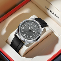 Montre à quartz pour homme BINLIHUAN avec chronomètre, boîtier en alliage, bracelet en silicone, verre minéral, étanche 3 BAR, cadran à aiguilles de 40 mm, épaisseur de 9 mm