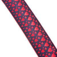 Vente directe usine Faible MOQ Bande élastique en Spandex/Nylon tricotée à motif cœur rouge pour bas de femme