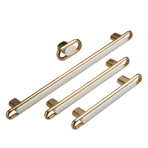<span class=keywords><strong>Tirador</strong></span> de <span class=keywords><strong>armario</strong></span> <span class=keywords><strong>blanco</strong></span> dorado Tiradores de puerta simples modernos de aleación de zinc <span class=keywords><strong>Tirador</strong></span> oculto de cajón de gabinete de aluminio de lujo - Product Image 3
