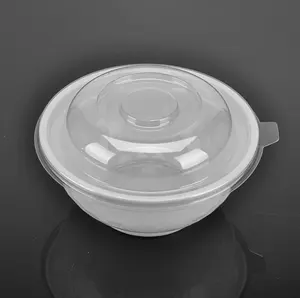 Airtight And Sealing Clear Plastic Containers To Go 24 oz Disposable Salad Bowls With Biodegradable PET