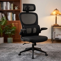 Chaise pivotante ergonomique en maille, design moderne et minimaliste, appui-tête réglable à dossier haut, mobilier de bureau coulissant pour la maison/la chambre