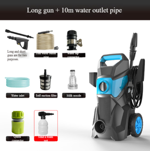 Hidrolavadora de Alta Presión de 220V 110V, 1200W, Vertical con Ruedas, Pistola de Agua de Alta Presión, Alta Potencia para el Hogar - Product Image 4