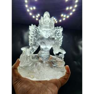 Sculpture de la déesse Tara en quartz clair : une addition divine à votre maison et à votre vie. Reiki/Chakra/Énergie/Thérapie. Décoration intérieure. - Product Image 1