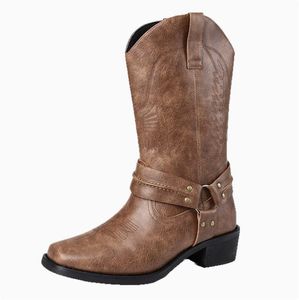 <span class=keywords><strong>Stivali</strong></span> in Pelle Casual da <span class=keywords><strong>Uomo</strong></span> con <span class=keywords><strong>Tacco</strong></span> <span class=keywords><strong>Alto</strong></span>, Taglie Grandi, Stile Trendy, Minimalista e Retrò, <span class=keywords><strong>Stivali</strong></span> in Pelle a Metà Polpaccio per <span class=keywords><strong>Uomo</strong></span> - Product Image 4