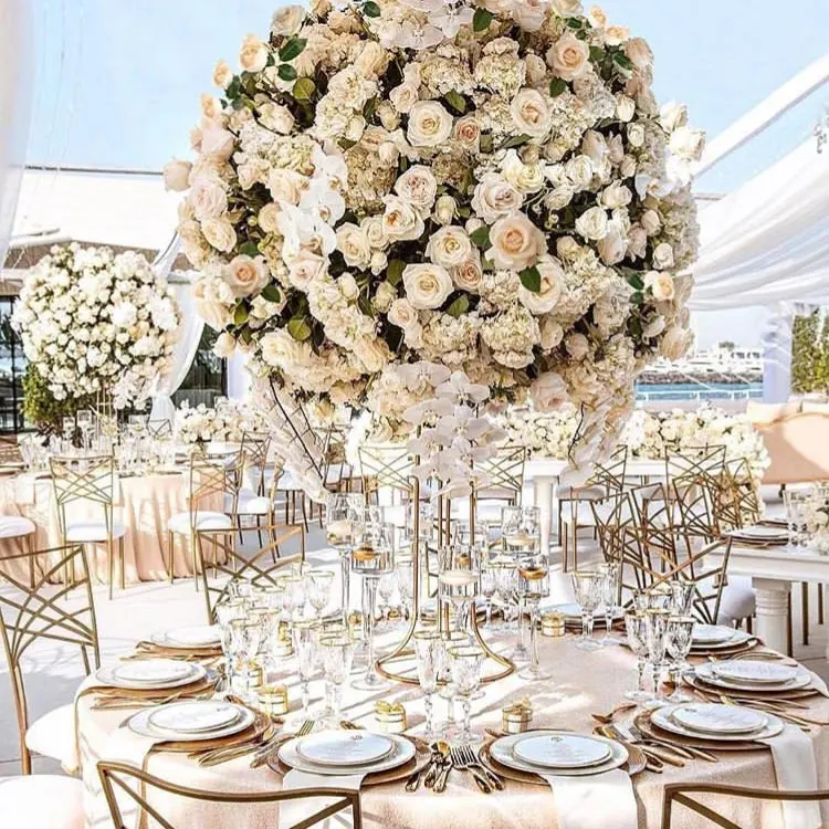 جيجا عالية الجودة الزفاف الجدول الديكور الاصطناعي محور تشكيلة زهور 60 سنتيمتر كبيرة كرة زهرية ل الزفاف
