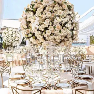 גיגה באיכות גבוהה חתונת שולחן קישוט מלאכותי פרח מרכזי הסדר 60cm גדול פרח כדור לחתונה