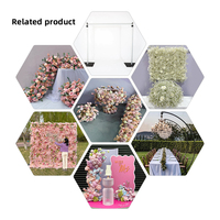 Promise Floral Supplies Centres de table Boule de fleurs Toile de fond Artificielle Rose Rose Fleurs Boule Décoration d'événement