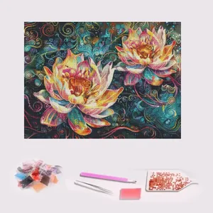 COOLEVE Fábrica de alta calidad de gran tamaño 5D DIY Custom Diamond Paintings Kit Full Square Drill Carton Framed 5D Acrylic Flower