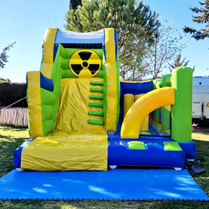 Castillo inflable comercial con forma de reactor radiactivo para niños, con tobogán. - Product Image 1