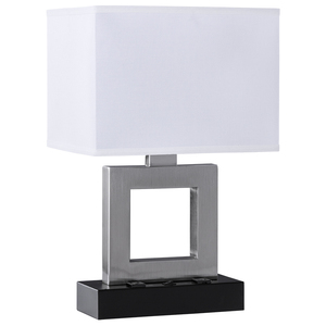 Modern Square <b>Crystal</b> Table Lamp with Linen Fabric and Gold Base Shade Electric Power Supply for USA <b>UK</b> Middle East Market - Product Image 6