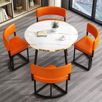 Ensemble table et chaises de salle à manger de style nordique moderne, design rond durable pour appartement, balcon, usage occasionnel