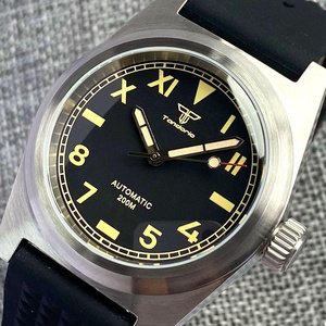 Montre de luxe avec cadran en verre saphir, 38mm, 5 fuseaux horaires, style californie, étanche à 20 bars, NH35, art moissonite, montre de poche - Product Image 3