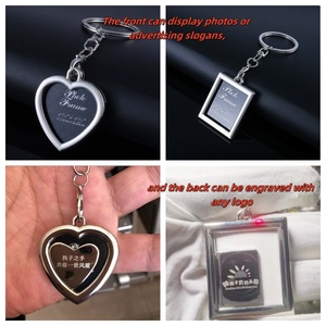 <span class=keywords><strong>Porte</strong></span>-clés en alliage métallique exquis Cadres photo personnalisés <span class=keywords><strong>Porte</strong></span>-clés en forme de coeur/pomme Fonction incrustée pour les cadeaux d'amour - Product Image 6