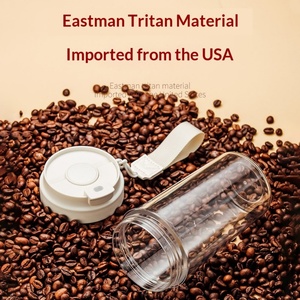 Double-Drink Coffee <b>Mug</b> <b>Large</b> Capacity Thickened Plastic Outdoor Lid Portable Straw Type Water Bottle - Product Image 3