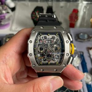 Montre mécanique de luxe pour homme à 11 aiguilles - Mouvement de haute qualité - Montre de voyage élégante - Largeur 20 mm - Aiguilles en caoutchouc - Product Image 2