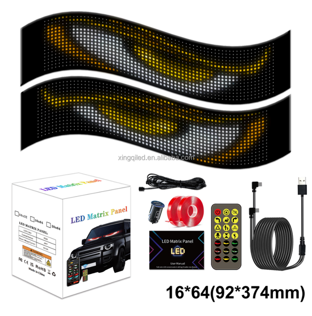 LED Flexible Panel Light App-Programmable LED Car Sign Board USB Scrolling Message Light Matrix Panel for Decoration and Car