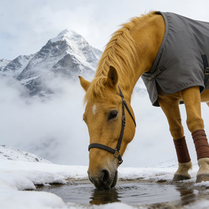 Manta de invierno para caballo, impermeable, en forma de U, color gris, para caballos y potros, ajustable, transpirable y duradera. - Product Image 3