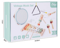 New Wooden Auditory Percussion Instrument Children's Educational Music Toy Set Clapping Drum Trumpet Sand Hammer Triangle Toy