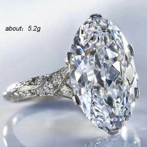 Anello Nuziale Oversize con Zircone Ovale per Donne, Gioiello da Dito di Lusso alla Moda - Product Image 5
