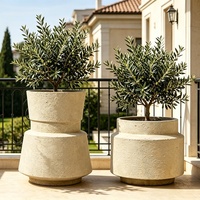 Ensemble de pots à plantes en ciment écologiques de style vintage européen, pour l'intérieur et l'extérieur, pots de jardin, décoration de la maison, vase de sol, pots à fleurs