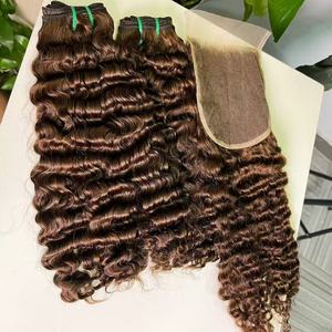 Cheveux bouclés birmans SDD en gros, cheveux vierges cambodgiens 100% non traités, extensions de cheveux, perruques frontales en dentelle HD pour femmes noires - Product Image 2