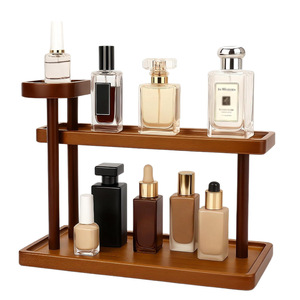Bamboo Cosmetic Organizer 3 Tier Desktop Storage Rack For Makeup Perfume Lipstick Eco Friendly Multipurpose Organization - Product Image 3