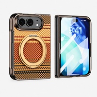 Étui pour écran ultra pliable avec motif animal, en PC, support magnétique rotatif pour coque de protection 18 volets