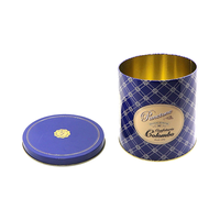 Boîte à biscuits personnalisée en métal ronde, conteneur de stockage alimentaire avec couvercle hermétique, emballage pour biscuits, fabrication en usine