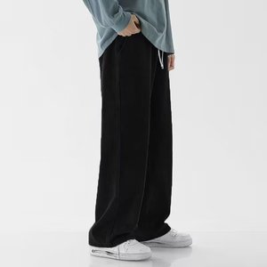 2025 New Trendy Brand <strong>Drawstring</strong> <strong>Jeans</strong> for <strong>Men</strong> Summer Thin Large Size Straight Loose Fit Light Color Wide Leg Pants Denim Washed - Product Image 6