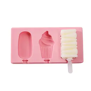 Stampo per ghiaccioli in Stick per gelato in cartone animato fatto in casa fai da te nuovo stile con coperchio 3 anche stampo per gelato in Silicone ghiacciolo bar cono sandwich