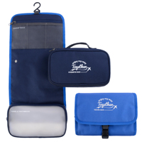 Sac de toilette pliable pour voyage en plein air, fermeture à glissière, matériau polyester, design imperméable détachable, logo personnalisé, marque Pretty-arts