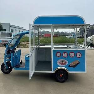 Triciclo Eléctrico Compacto para Alimentos, Carrito de Cocina Móvil de Acero Inoxidable de Tres Ruedas con Capacidad para 200 Unidades para Comida Callejera - Product Image 1