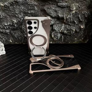 360เคสโทรศัพท์แบบแม่เหล็กทำจากโลหะแบบหมุนได้ + PC สำหรับ <span class=keywords><strong>iPhone</strong></span> 17 16 15 14 <span class=keywords><strong>PRO</strong></span> <span class=keywords><strong>MAX</strong></span> ฝาครอบด้านหลังแบบใส PC - Product Image 3